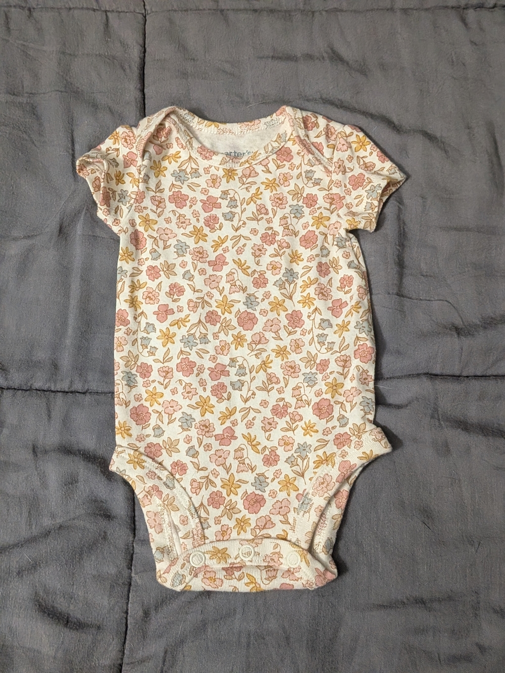 Carter's Floral Cotton Bodysuit Newborn Floral Summer Baby Infant Onesie EUC